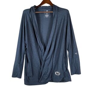 Colosseum Womens XXL Open Cardigan Penn State Logo Pockets Navy Athleisure